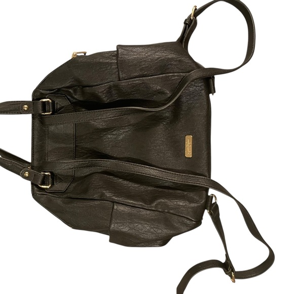Jessica Simpson Edgy Black Leather Backpack - Picture 6 of 7